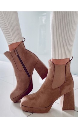Botki na szerokim obcasie CIARA KHAKI - Inello Inello