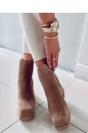 Botki na szerokim obcasie CIARA KHAKI - Inello Inello