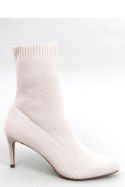 Botki na szpilce skarpetkowe DONATELLA BEIGE - Inello Inello Botki na szpilce skarpetkowe DONATELLA BEIGE - Inello Inello