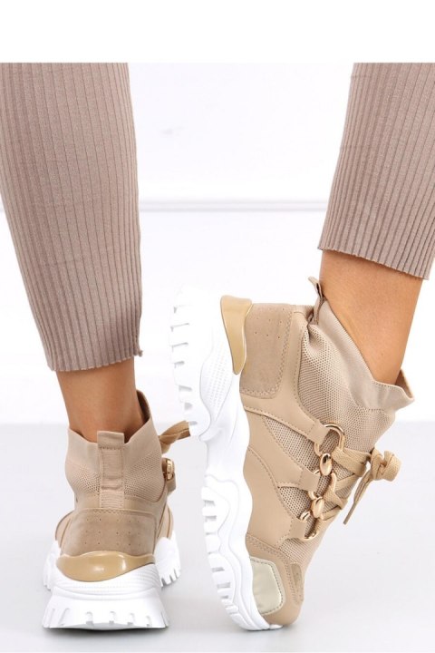 Buty sportowe za kostkę skarpetkowe PETRA KHAKI - Inello Inello Buty sportowe za kostkę skarpetkowe PETRA KHAKI - Inello Inello