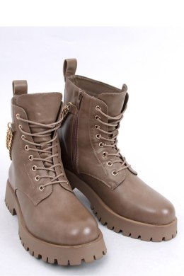 KB9393 Botki glany z łańcuszkami TOKIO KHAKI - Inello Inello