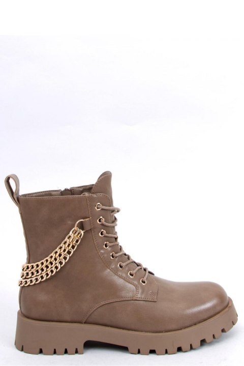 KB9393 Botki glany z łańcuszkami TOKIO KHAKI - Inello Inello KB9393 Botki glany z łańcuszkami TOKIO KHAKI - Inello Inello
