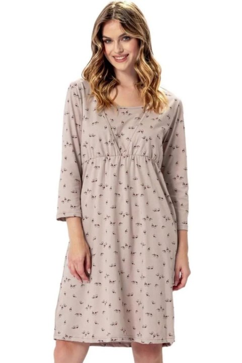 Koszulka nocna Koszula Nocna Model Majka 1385 Beige - M-Max M-Max Koszulka nocna Koszula Nocna Model Majka 1385 Beige - M-Max M-Max