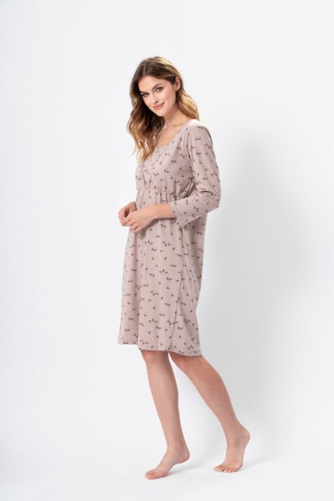 Koszulka nocna Koszula Nocna Model Majka 1385 Beige - M-Max M-Max Koszulka nocna Koszula Nocna Model Majka 1385 Beige - M-Max M-Max