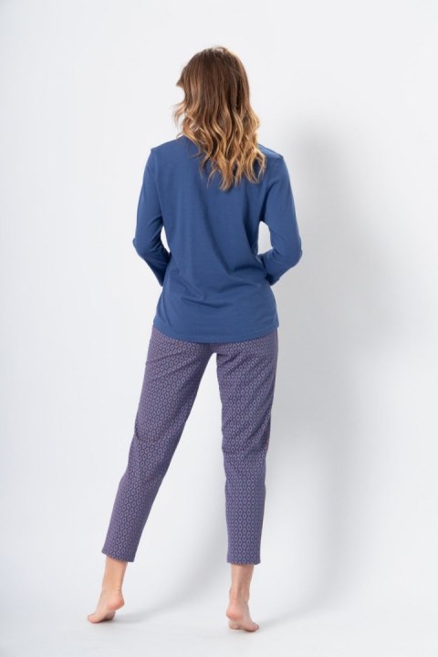 Piżama Damska Model Kornelia 1372 Dark Jeans - M-Max M-Max Piżama Damska Model Kornelia 1372 Dark Jeans - M-Max M-Max