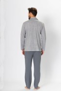 Piżama Męska Model Ambroży 196 Grey Melange - M-Max M-Max Piżama Męska Model Ambroży 196 Grey Melange - M-Max M-Max