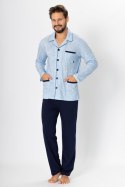 Piżama Męska Model Ambroży 196 Light Jeans - M-Max M-Max Piżama Męska Model Ambroży 196 Light Jeans - M-Max M-Max
