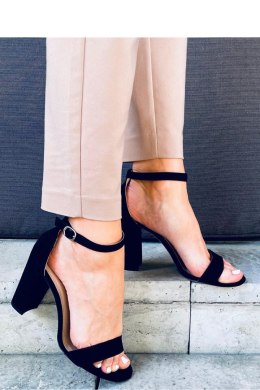 Sandałki na obcasie ARIEL BLACK SUEDE - Inello Inello