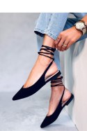 Baleriny bez pięty wiązane DENTONI BLACK - Inello Inello Baleriny bez pięty wiązane DENTONI BLACK - Inello Inello