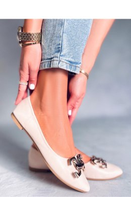 Baleriny eleganckie z klamerką SIMONA BEIGE - Inello Inello
