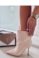 Botki lakierowane na szpilce SYLVIA BEIGE - Inello Inello Botki lakierowane na szpilce SYLVIA BEIGE - Inello Inello