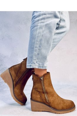 Botki na koturnie MEYER KHAKI - Inello Inello