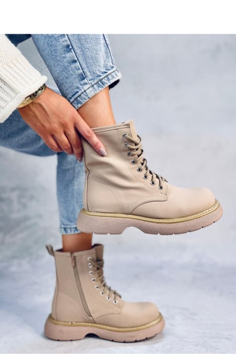 Botki sznurowane PEDDY KHAKI - Inello Inello Botki sznurowane PEDDY KHAKI - Inello Inello
