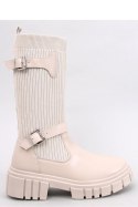 Oficerki z elastyczną cholewką RHEA BEIGE - Inello Inello Oficerki z elastyczną cholewką RHEA BEIGE - Inello Inello