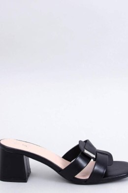 Sandał Klapki na obcasie eleganckie LAFAR BLACK - Inello Inello