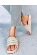 Sandał Klapki z cyrkoniami LYNNE BEIGE - Inello Inello Sandał Klapki z cyrkoniami LYNNE BEIGE - Inello Inello