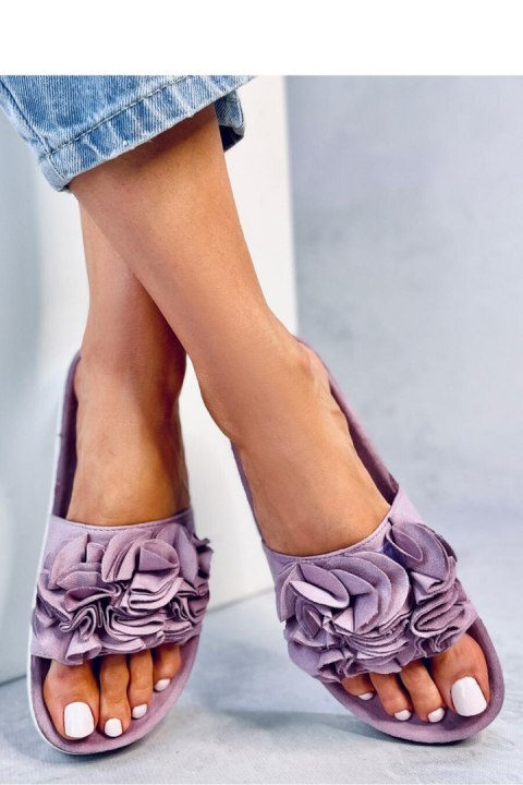 Sandał Klapki z kwiatami RIZZO PURPLE - Inello Inello Sandał Klapki z kwiatami RIZZO PURPLE - Inello Inello