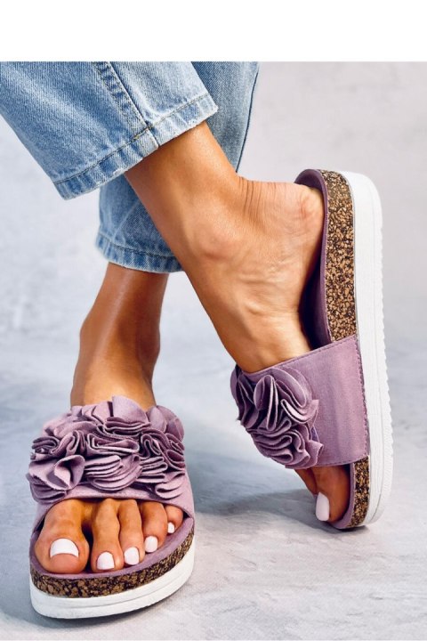 Sandał Klapki z kwiatami RIZZO PURPLE - Inello Inello Sandał Klapki z kwiatami RIZZO PURPLE - Inello Inello
