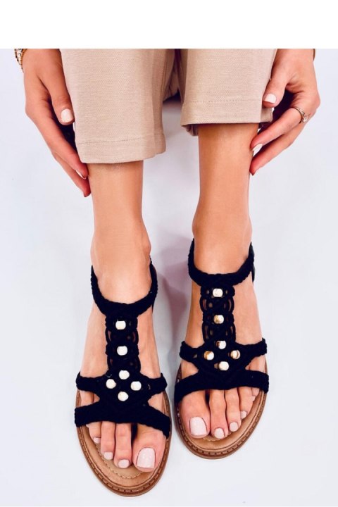 Sandałki sznurkowe boho ASHES BLACK - Inello Inello Sandałki sznurkowe boho ASHES BLACK - Inello Inello