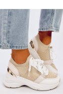 Sneakersy na koturnie DAVIS BEIGE - Inello Inello Sneakersy na koturnie DAVIS BEIGE - Inello Inello