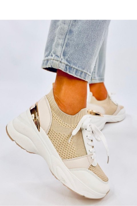 Sneakersy na koturnie DAVIS BEIGE - Inello Inello Sneakersy na koturnie DAVIS BEIGE - Inello Inello