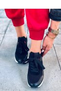 Sneakersy na koturnie FENIX BLACK - Inello Inello Sneakersy na koturnie FENIX BLACK - Inello Inello