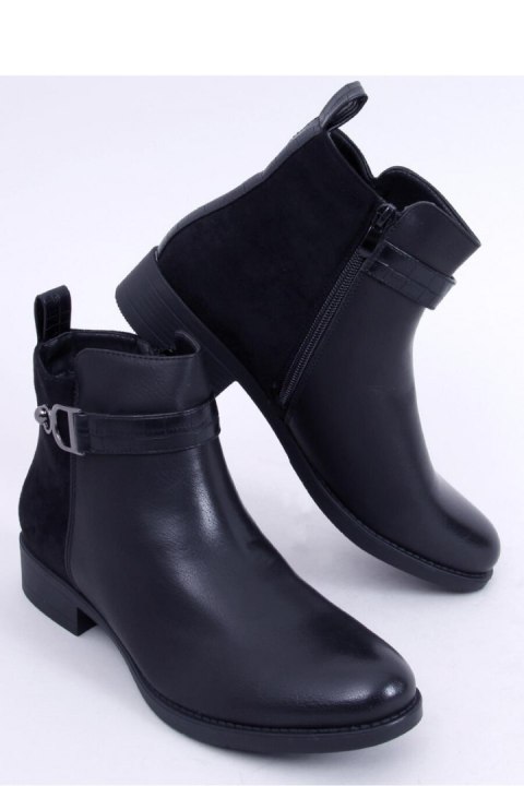 Sztyblety damskie licowo-zamszowe AMIL BLACK - Inello Inello Sztyblety damskie licowo-zamszowe AMIL BLACK - Inello Inello