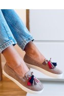 Trampki jesienne z frędzlami SALMA KHAKI - Inello Inello