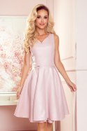 Sukienka Model 114-14 Powder Pink Brokat - Numoco Numoco Sukienka Model 114-14 Powder Pink Brokat - Numoco Numoco