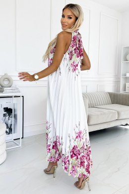 Sukienka Model 456-2 Ester White/Pink_Flowers - Numoco Numoco