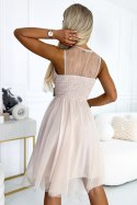 Sukienka Model 523-3 Beige - Numoco Numoco Sukienka Model 523-3 Beige - Numoco Numoco