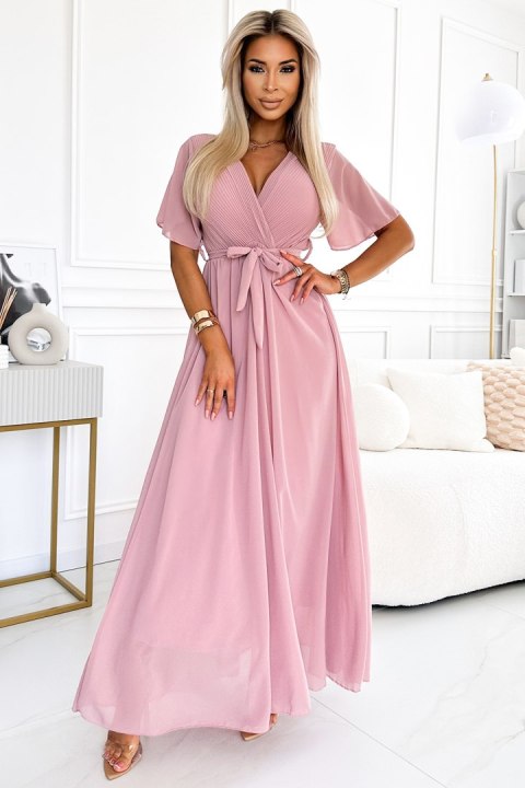Sukienka Model 545-1 Powder Pink - Numoco Numoco Sukienka Model 545-1 Powder Pink - Numoco Numoco