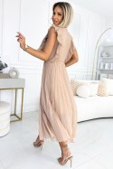 Sukienka Model Emily 315-6 Beige - Numoco Numoco Sukienka Model Emily 315-6 Beige - Numoco Numoco