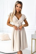 Sukienka Model Matilde 425-7 Beige - Numoco Numoco Sukienka Model Matilde 425-7 Beige - Numoco Numoco
