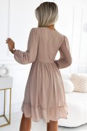 Sukienka Model Mila 538-1 Beige - Numoco Numoco Sukienka Model Mila 538-1 Beige - Numoco Numoco