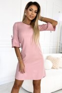 Sukienka Model Neva 217-9 Powder Pink Brokat - Numoco Numoco Sukienka Model Neva 217-9 Powder Pink Brokat - Numoco Numoco