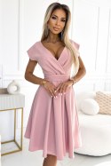 Sukienka Model Scarlett 348-9 Powder Pink - Numoco Numoco Sukienka Model Scarlett 348-9 Powder Pink - Numoco Numoco