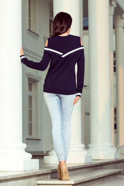 Bluza Damska Model 223-1 Navy - Numoco Numoco Bluza Damska Model 223-1 Navy - Numoco Numoco