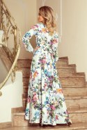Sukienka Model 245-1 Roses/Birds - Numoco Numoco Sukienka Model 245-1 Roses/Birds - Numoco Numoco