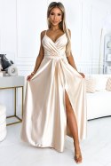 Sukienka Model Juliet 512-3 Beige - Numoco Numoco Sukienka Model Juliet 512-3 Beige - Numoco Numoco