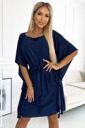 Sukienka Model Sofia 287-25 Navy Brokat - Numoco Numoco Sukienka Model Sofia 287-25 Navy Brokat - Numoco Numoco