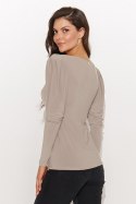 Bluzka Model NU461 Light Beige - Numinou Numinou Bluzka Model NU461 Light Beige - Numinou Numinou