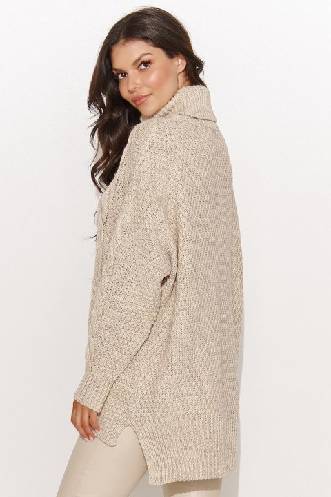 Golf Damski Model NU_S96 Beige Melange - Numinou Numinou Golf Damski Model NU_S96 Beige Melange - Numinou Numinou