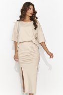 Spódnica Komplet Model NU464 Light Beige - Numinou Numinou Spódnica Komplet Model NU464 Light Beige - Numinou Numinou