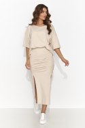 Spódnica Komplet Model NU464 Light Beige - Numinou Numinou Spódnica Komplet Model NU464 Light Beige - Numinou Numinou