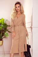 Sukienka Model 356-1 Beige - Numoco Numoco Sukienka Model 356-1 Beige - Numoco Numoco