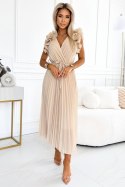 Sukienka Model Miranella 549-1 Beige - Numoco Numoco Sukienka Model Miranella 549-1 Beige - Numoco Numoco