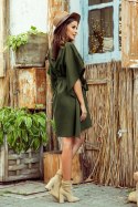 Sukienka Model Sofia 287-13 Khaki - Numoco Numoco Sukienka Model Sofia 287-13 Khaki - Numoco Numoco