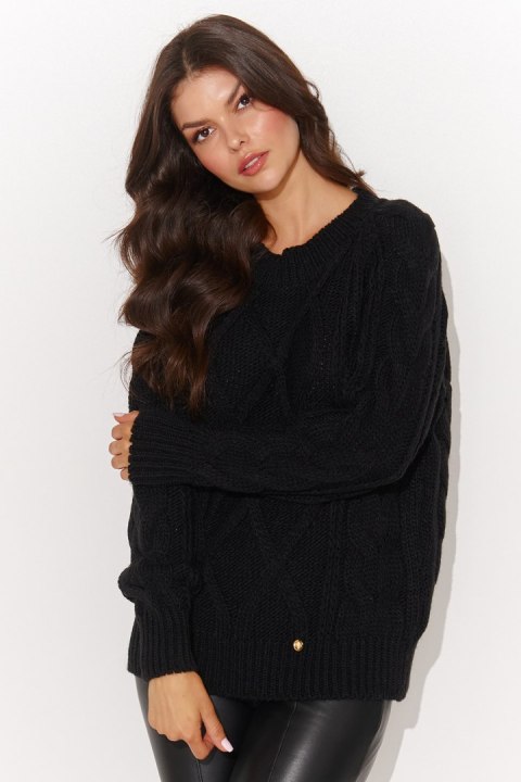 Sweter Damski Model NU_S93 Black - Numinou Numinou Sweter Damski Model NU_S93 Black - Numinou Numinou