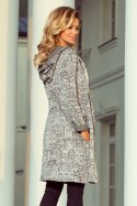 Sweter Kardigan Model 218-1 Wzór Black/White/Grey - Numoco Numoco Sweter Kardigan Model 218-1 Wzór Black/White/Grey - Numoco Numoco
